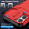 Combat Tough Series Ring Holder Case with Camera Lens Cover for iPhone 16 - Red