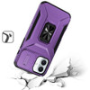 Combat Tough Series Ring Holder Case with Camera Lens Cover for iPhone 16 Plus - Purple