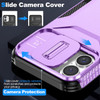 Combat Tough Series Ring Holder Case with Camera Lens Cover for iPhone 16 Plus - Purple