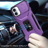Combat Tough Series Ring Holder Case with Camera Lens Cover for iPhone 16 Plus - Purple