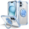Vivid Hybrid MagSafe Case with Rotating Ring Stand for iPhone 16 - Light Blue