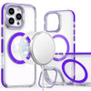 Clarity Collection MagSafe Case with Camera Ring Stand for iPhone 16 Pro Max - Purple