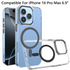 Crystal Clear Transparency MagSafe Case for iPhone 16 Pro Max - Black