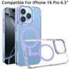 Crystal Clear Transparency MagSafe Case for iPhone 16 Pro - Purple