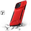 Combat Tough Series Hybrid Case with Camera Lens Cover for iPhone 16 Pro Max - Red