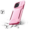 Combat Tough Series Hybrid Case with Camera Lens Cover for iPhone 16 Pro - Pink Burgundy