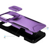 Combat Tough Series Hybrid Case with Camera Lens Cover for iPhone 16 Pro - Purple
