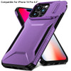Combat Tough Series Hybrid Case with Camera Lens Cover for iPhone 16 Pro - Purple