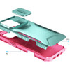 Combat Tough Series Hybrid Case with Camera Lens Cover for iPhone 16 Pro - Teal Pink