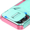 Combat Tough Series Hybrid Case with Camera Lens Cover for iPhone 16 Pro - Teal Pink