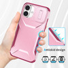 Combat Tough Series Hybrid Case with Camera Lens Cover for iPhone 16 - Pink Burgundy