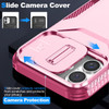 Combat Tough Series Hybrid Case with Camera Lens Cover for iPhone 16 Plus - Pink Burgundy