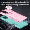 Combat Tough Series Hybrid Case with Camera Lens Cover for iPhone 16 Plus - Pink Teal