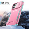 Combat Tough Series Hybrid Case with Camera Lens Cover for iPhone 16 Plus - Pink Teal