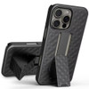 Shell Holster Kickstand Case with Spring Belt Clip for iPhone 16 Pro Max - Black