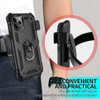 Military Grade Hybrid Case with Belt Clip Holster for iPhone 16 Pro Max - Black