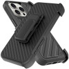 Military Grade Noble Hybrid Armor Case with Belt Clip Holster for iPhone 16 Pro Max - Black
