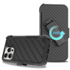 Military Grade Noble Hybrid Armor Case with Belt Clip Holster for iPhone 16 Pro Max - Black