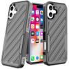 Military Grade Noble Hybrid Armor Case with Belt Clip Holster for iPhone 16 - Black Grey