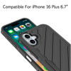 Military Grade Noble Hybrid Armor Case with Belt Clip Holster for iPhone 16 Plus - Black