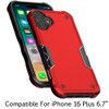 Military Grade Shockproof Hybrid Armor Case for iPhone 16 Plus - Red