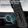 Military Grade Hybrid Case with Ring Grip and Camera Lens Protector for iPhone 16 Pro Max - Black
