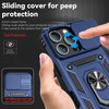 Military Grade Hybrid Case with Ring Grip and Camera Lens Protector for iPhone 16 Pro - Blue