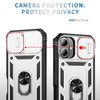Military Grade Hybrid Case with Ring Grip and Camera Lens Protector for iPhone 16 - Silver