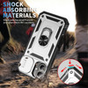 Military Grade Hybrid Case with Ring Grip and Camera Lens Protector for iPhone 16 - Silver