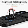 Military Grade Hybrid Case with Ring Grip and Camera Lens Protector for iPhone 16 Plus - Black