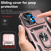 Military Grade Hybrid Case with Ring Grip and Camera Lens Protector for iPhone 16 Plus - Rose Gold