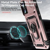 Military Grade Hybrid Case with Ring Grip and Camera Lens Protector for iPhone 16 Plus - Rose Gold