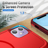 Military Grade TUFF Hybrid Armor Case with MagSafe for iPhone 16 - Red