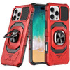 Military Grade Robotic Series Hybrid Case with Ring Grip for iPhone 16 Pro Max - Red