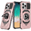 Military Grade Robotic Series Hybrid Case with Ring Grip for iPhone 16 Pro Max - Rose Gold