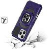 Military Grade Robotic Series Hybrid Case with Ring Grip for iPhone 16 Pro - Purple