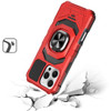 Military Grade Robotic Series Hybrid Case with Ring Grip for iPhone 16 Pro - Red