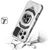 Military Grade Robotic Series Hybrid Case with Ring Grip for iPhone 16 Pro - Silver