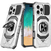 Military Grade Robotic Series Hybrid Case with Ring Grip for iPhone 16 Pro - Silver