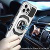 Military Grade Robotic Series Hybrid Case with Ring Grip for iPhone 16 Pro - Silver