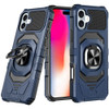 Military Grade Robotic Series Hybrid Case with Ring Grip for iPhone 16 - Blue