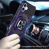 Military Grade Robotic Series Hybrid Case with Ring Grip for iPhone 16 - Purple