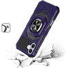 Military Grade Robotic Series Hybrid Case with Ring Grip for iPhone 16 Plus - Purple