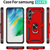 Military Grade Hybrid Case with Ring Grip for Samsung Galaxy S24 FE - Red