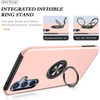 360 Rotating Ring Grip Hybrid Case for Samsung Galaxy S24 FE - Rose Gold