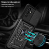 Military Grade Superior Series Hybrid Case with Ring Grip and Camera Lens Cover for Samsung Galaxy S24 FE - Black