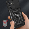 Military Grade Superior Series Hybrid Case with Ring Grip and Camera Lens Cover for Samsung Galaxy S24 FE - Black