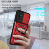 Military Grade Superior Series Hybrid Case with Ring Grip and Camera Lens Cover for Samsung Galaxy S24 FE - Red