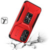 Combat Tough Series Ring Holder Case with Camera Lens Cover for Samsung Galaxy S24 FE - Red