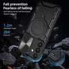 Superior Series Hybrid Case with MagSafe Magnetic Ring Stand and Camera Lens Cover for Samsung Galaxy S24 FE - Black